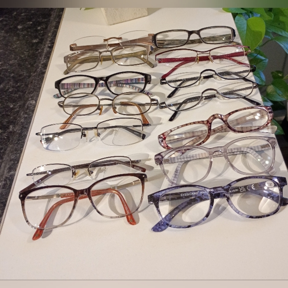 Lot of Fashion Eyeglass Frames - Mixed Colors . 14 Pcs